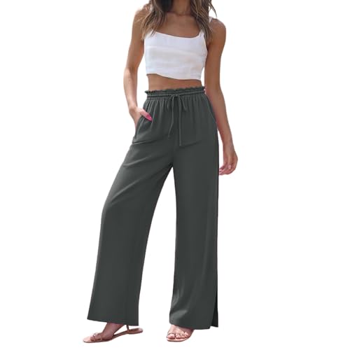 Pantalones de lino para mujer ideales para paseos por la playa en verano