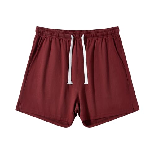 Image of AMY COULEE Mens Lounge Shorts 4 inch Pajama Lightweight Cotton Sleep Bottoms with Pockets