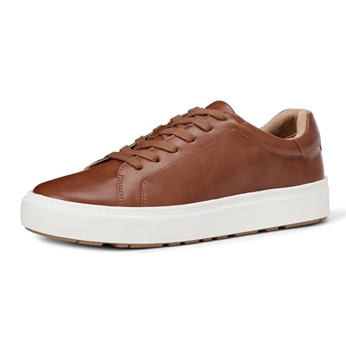 Amazon Essentials Women's Low Top Classic Sneakers, Cognac, 8