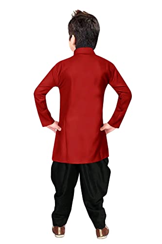 Image of Boys' Cotton Printed Krishna Style Kurta and Dhoti Pant Set