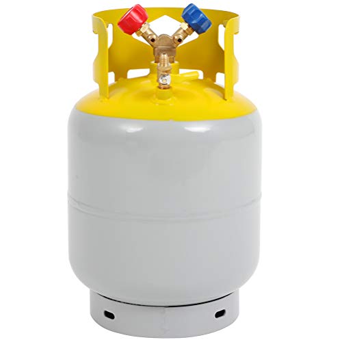 Gray Yellow 30lb Refrigerant Tank with Float Switch Y Valve for Liquid