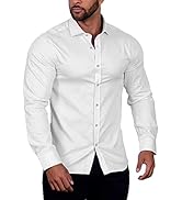 COOFANDY Men's Muscle Fit Dress Shirts Wrinkle-Free Long Sleeve Casual Button Down Shirt