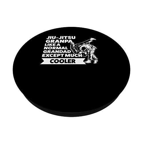 jiu-jitsu granpa like a normal granpa martial arts PopSockets Swappable PopGrip, Black - Image 2