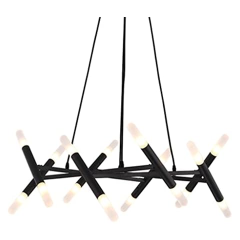 XIAOJUN Modern Black Glass Chandelier Lighting Included Dimmable LED Art Hanging Lamp for Living Room Bedroom Hotel Lustre Cover