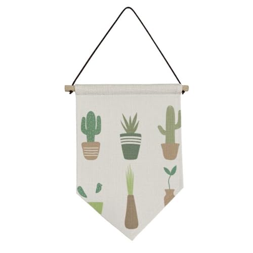 Drapeau en toile suspendu cactus pour salon moderne et bureau chaleureux