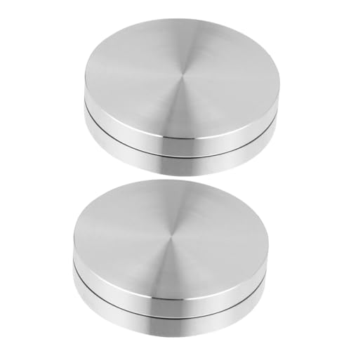 COLLBATH 2 piezas Base Giratoria para Tartas de Aluminio Resistente con Doble Rodamiento para Bandejas de Repostería para Mesas Giratorias y Platos de Centro