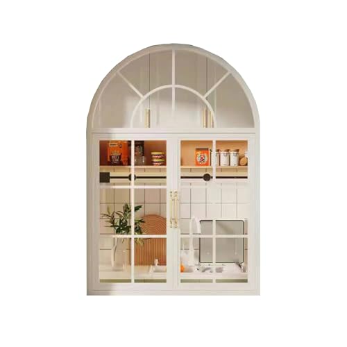 HJLKDYM Arched French Windows, Vintage Iron, Casement Windows for Dining