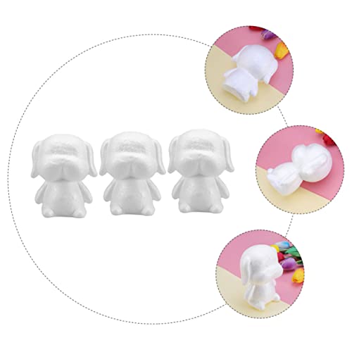 Anneome 3stücke Unfertiges Hundemodell in Weiß DIY-malspielzeug in Hundeform DIY-malmaterialien Aus Schaumstoff Für Bastler Weißes Welpen-schaumstoffmodell Für Kreative Projekte