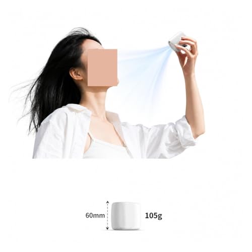 Ventilador portátil recargable ZYFSHA blanco con tres velocidades de aire para cuello 2