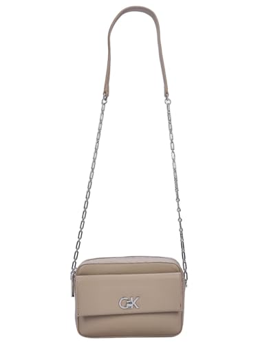 Calvin Klein Women’s Pocket Camera Bag with Chain, Grey (Crockery), One Size