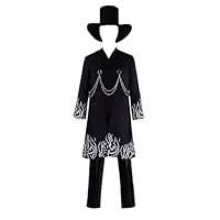 Saja Boys Demon Hunter Cosplay Costume | Kids' Dark Hanfu Coat, Tunic, Robe & Hat for Halloween | Jinu Anime-Inspired Uniform (4-5T)