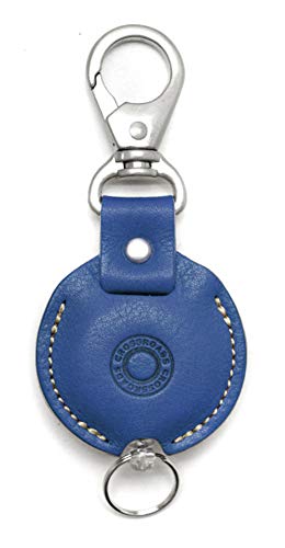 CROSS ROADS クロスロード リールキーリング 巻き取り ペグ キーホルダー 栃木レザー 本革 日本製 メンズ レディース レザーガジェット (ネイビー) 1枚目