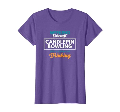 Weekend Forecast Candlepin Bowling T-Shirt, Women, Purple Heather, X-Small