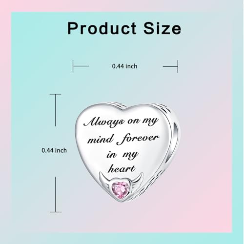 Image of LUXILLA Love You Best Friend Grandma Wife Heart Charm 925 Sterling Silver Charms Fit for Bracelets Necklace Jewelry Gift for Women