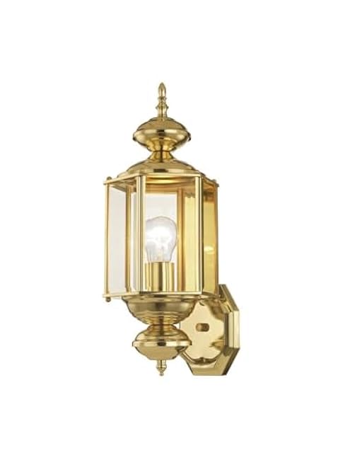 Livex Lighting 2006-02 Basics 1 Light PB Outdoor Wall Lantern, Polished Brass