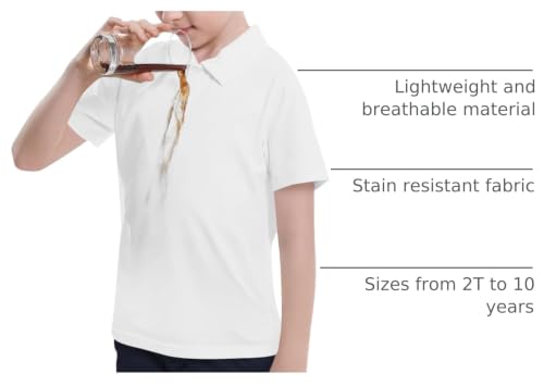 Image of Dreammonkey Toddler to Youth Stain Resistant Polo Shirts Kids Collared Golf T-Shirt School Uniform for Boys and Girls