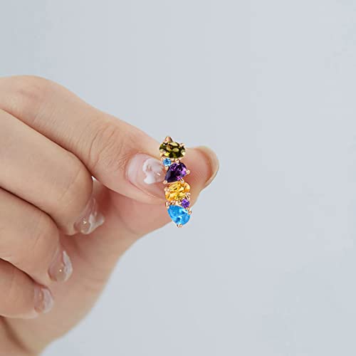 Pendientes de aro multicolor con circonitas para mujer estilo elegante 3