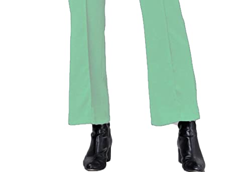 Image of Mehrang Cotton Blend Bootcut Parallel Trouser Pants for Women Regular Fit, Bellbottom Straight Pants for Womens