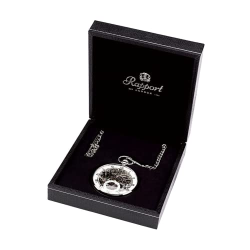 Rapport Vintage Pocket Watch With Chain Classic Oxford Half Hunter Pocket Watch With Roman Numeral Skeleton Dial - Gold #TOP6