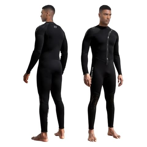 XUKER Mens Wetsuit 3mm, Neoprene Wet Suits for Men in Cold Water Front Zip Full Body Long Sleeve Diving Suit for Snorkeling Surfing Swimming Kayaking Canoeing Cover