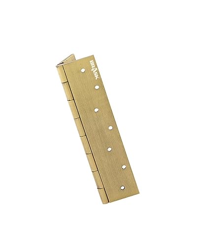Image of BRASK Brass Railway Hinges 8 inch x 1.1 /2 inch x 3 /16 (200 mm x 38 mm x 5 mm) Heavy Duty Brass Door Hinges (Antique, 1)