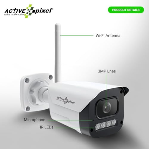 Image of Active Pixel 3mp Auto-Pair Wireless System | Outdoor Indoor | IP65 | Surveillance for Remote Area, Construction Site, Shop, Farm, Garden, Agriculture (4 Cam)