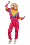 galeeup Women 80s Tracksuit Hip Hop 90s Sportswear Windbreaker Jumpsuit Disco Track Suit Outfits 6 Piece Set (US, Alpha, Small, Regular, Regular, Pink)