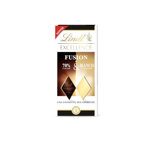 Lindt EXCELLENCE FUSION tavoletta di cioccolato fondente 70% e bianco