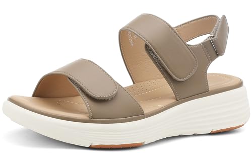 Image of UBFEN Womens Platform Sandals Wedge Walking Comfortable Casual Adjustable Strap Lightweight Open Toe
