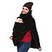 Produktbild KURAZL Mama Kangaroojacke, 3 in 1 Abnehmbarer Babyträger Damen Fall Winter Baumwolle Fleece-Streifen Hoodie Mutterschaftsjacke Sportliche Freizeitjacke mit Baby Einsatz,Schwarz,S