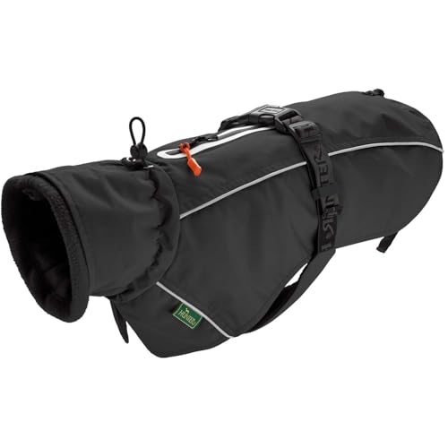 HUNTER Hundemantel NORDBY Mops & Co., Farbe: schwarz, wasserabweisend, warm gefüttert, reflektierend, ideal für kompakte Hunde, schützt vor Kälte & Nässe, maschinenwaschbar, Größe: 40