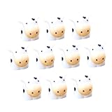 DIYEAH 10 Stück Miniatur Kuhfiguren aus Robustem Kunstharz Weiß Dekorative Bonsai und Gartendeko für Selbstgemacht Landschaftsgestaltung und Feengarten