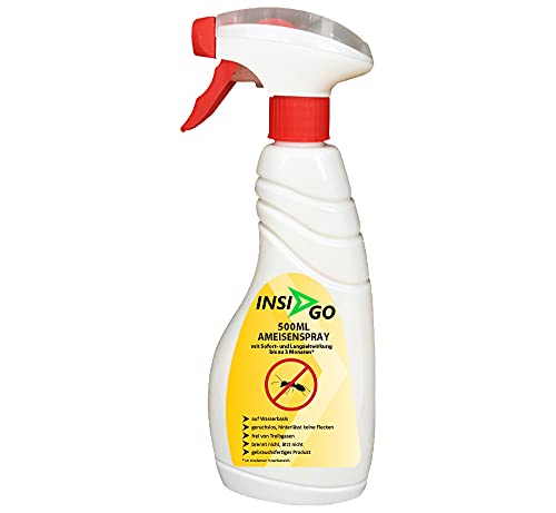 Preisvergleich Produktbild INSIGO Ameisenspray - Anti-Ameisen-Mittel gegen Ameisen und deren Larven auf Wasserbasis - geruchlos Ameisen bekämpfen - 500ml