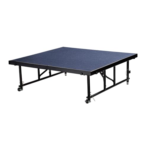 Portable 4' x 4' Height Adjustable Stage Finish: Blue Carpet, Size: 24