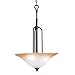 Kichler 3334DBK Meredith 3-Light Inverted Pendant, Distressed Black with Sunrise Marble Glass