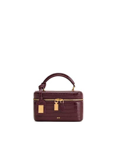 JW PEI Bolsa feminina Cleo Box com alça superior, Borgonha, 7.1'W x 4.5'H x 3.1'D (18 x 11.5 x 7.8 cm)