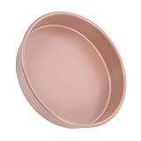 TOPBATHY runde Pfanne Kohlenstoffstahlkuchenwanne Kuchen backformen Brotbackform aus Edelstahl Kuchenform schneller Freisetzung 9-Zoll-Kuchenpfanne mit Nicht-Stall Neoflon-Beschichtung Rosa