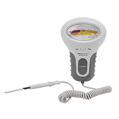 Wasseranalysegerät, CL2-Chlor- und PH-Tester für den Pool-Spa-Bereich Wasserqualitätstester mit Sonde, großer Bildschirm zeigt die Testergebnisse für den PH- und Chlorgehalt an