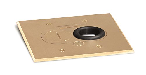 Concealed Plug Recessed Floor Box, One 15A Duplex, Screw Plugs (Brass) #TOP1
