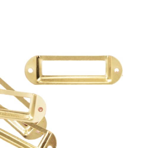 Image of Craftelier - Set of 4 Basic Metallic Label Holders for Decorating Your Scrapbooking Projects and Labeling Albums, Planners, Notebooks or Organizing Boxes - Size 7 x 2 cm - Gold Color
