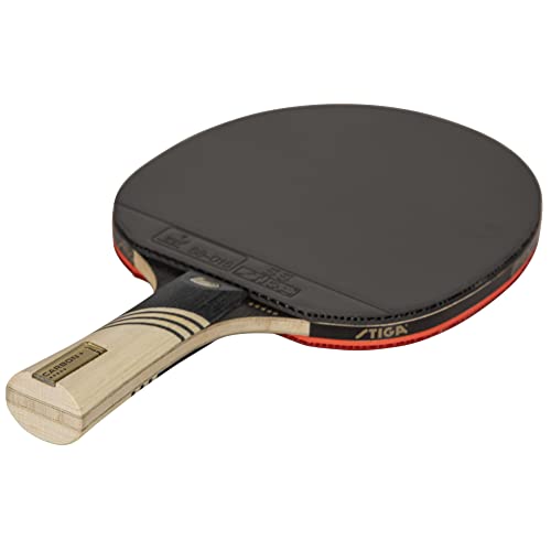 Stiga Carbon+ Ping Pong Paddle – 7-Ply Extra Light Carbon Fiber Blade – 2Mm Premium Sponge – Concave Pro Handle For Exceptional Grip – Performance Table Tennis Racket For Tournament-Level Play Red #TOP4