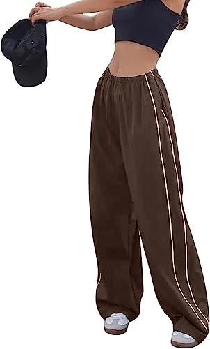 Pantalon cargo baggy femme taille haute pour silhouette élancée avec poches