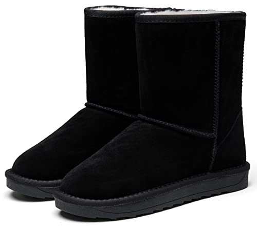 Vepose Women's Boots Suede Snow Booties Warm Ankle Booties Classic Knee High Insulated Shoes Short 987 Black Size 8(Cjy987 Black 08) #TOP4