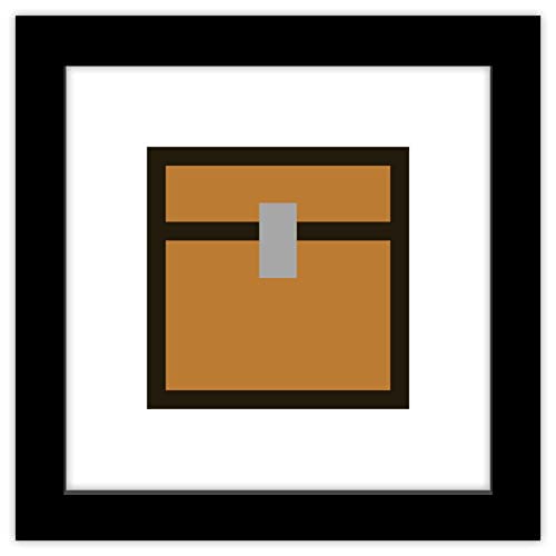 Trends International Gallery Pops Minecraft: Iconic Pixels - Blocks - Chest Wall Art Wall Poster, 12" x 12", Black Framed Version