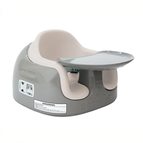Image of Bumbo 3-in-1 Multi-Seat for 6 to 36 Months, Travel Baby Feeding & Play Floor Seat, All-in-One Portable Booster with Tray & Toddler High Chair, Breige /White Sand