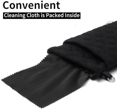 Face Shadow Double Eyeglasses Pouch Large Squeeze Top Microfiber Soft Glasses Case For Women With Cleaning Cloth