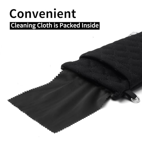 Face Shadow Double Eyeglasses Pouch Large Squeeze Top Microfiber Soft Glasses Case For Women With Cleaning Cloth