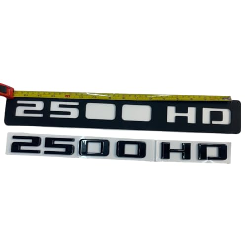 Image of 2X 2500 HD Gloss Black Badge Emblem - Set of 2 Replacement Emblems for Silverado Sierra 2020 to 2026