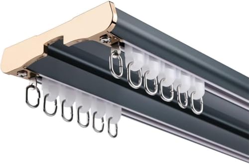 Rails de rideaux robustes en aluminium double rangée de 400 cm de plafond pour salon