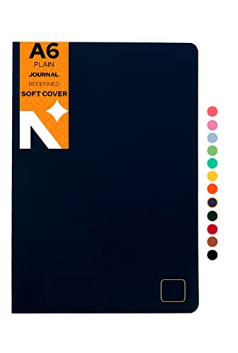 Image of NEORAH - A6 Notebook SOFT COVER | Journal REFILL | Unruled Notebook Journal | 110 GSM | 160 pages (Size 14.8 cm x 10.5 cm) Planner Journaling Writing Note Taking Diary -DARK BLUE